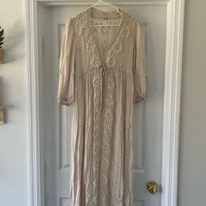 Free People Embroidered Fable Midi Dress